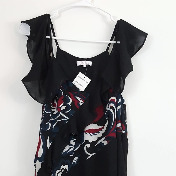 Parker Black and Red Floral Blouse - Picture 4 of 11